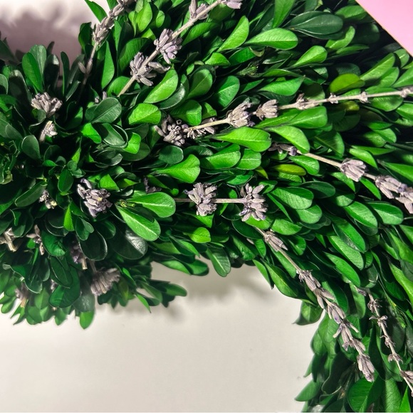 NEW Preserved Boxwood & Lavender Heart Wreath 20IN Spring/Summer Love - Picture 7 of 16